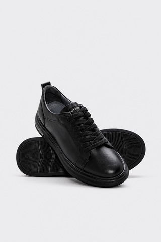 Fast Step Hakiki Deri Siyah Erkek Casual Ayakkabı 396ma370