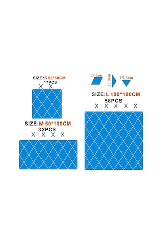 Novahub Altın Gümüş Dörtgen Akrilik Ayna Çıkartmalar Eşkenar Dikişli Arka Plan Akrilik Ayna Dekoratif Çıkartmalar Diğer