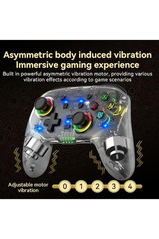 Rgb Kablosuz Şeffaf Gaming Ps4/ps3/pc/switch/Apple Uyumlu iOS Gaming Kol Wirelles Controller Saydam