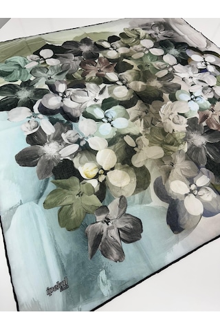 İpekal Fresh Soft Pamuk Eşarp - 05080 - 90 X 90 / 28 Siyah - Yeşil 28 Siyah - Yeşil
