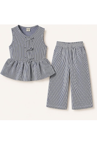 My Kids Wear Kız Çocuk Bella Fiyonk Detaylı Alt Üst Takım 12799 Lacivert