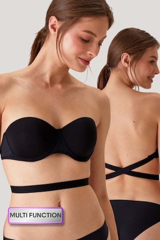 Pierre Cardin Pisa Push-up Straplez Sütyen 6027 Siyah