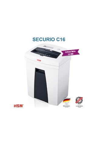 Hsm Securio C16 - 5.8 MM Evrak İmha Kağıt Kırpma Makinesi 25 L
