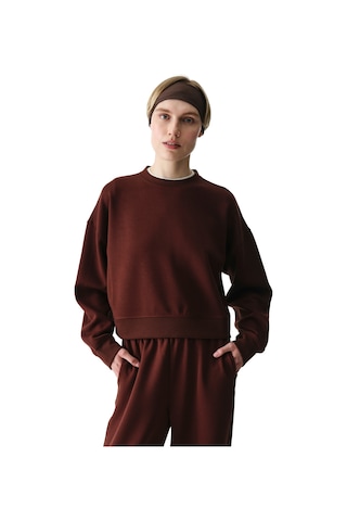 Penti Kahverengi Silky Feel Contrast Sweatshirt