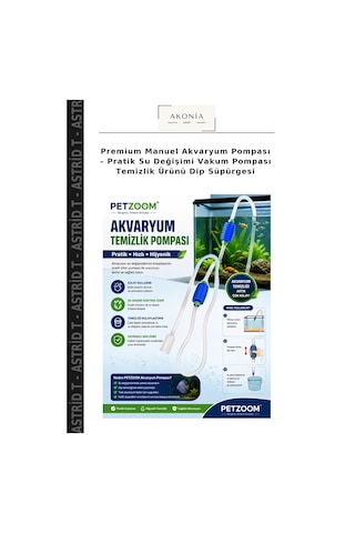 Premium Manuel Akvaryum Pompası Pratik Su Değişimi Vakum Pompası Temizlik Ürünü Dip Süpürgesi