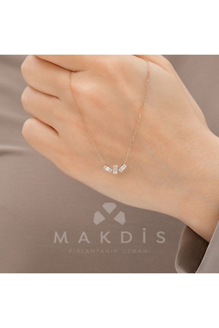 0.15 Karat Baget Pırlanta Kolye 26436931