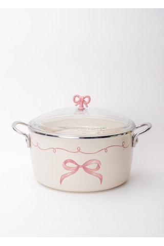 Rebel Bow Emaye Kızartma Tenceresi 22cm Fildişi