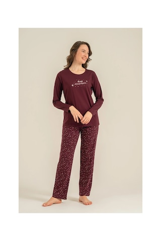 Veraura Lifestyle Arnetta Ar3774-s Kadın Uzun Kollu Pijama Takım MÜRDÜM