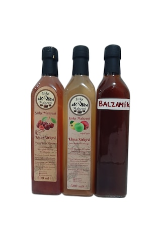 Sirke Mahzeni Balzamik + Elma + Kiraz Sirkesi 3 x 500 ML Sirke Mahzeni Balzamik + Elma + Kiraz Sirkesi 3 x 500 ML