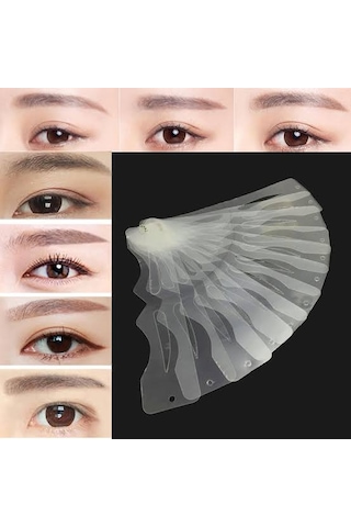 Microblading Kaş Şablonu 12 Farklı Çift Kaş Kalıcı Makyaj Şablon