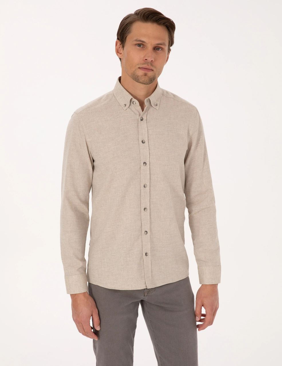 Pierre Cardin Erkek Bej Gömlek Desenli 50316751-vr011 Bej