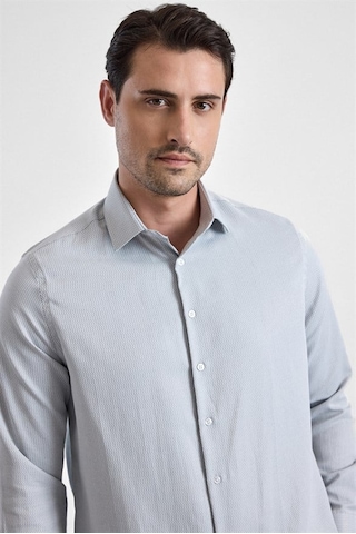 Süvari Gri Regular Klasik Yaka Casual Gömlek Sgm2025300001-s05