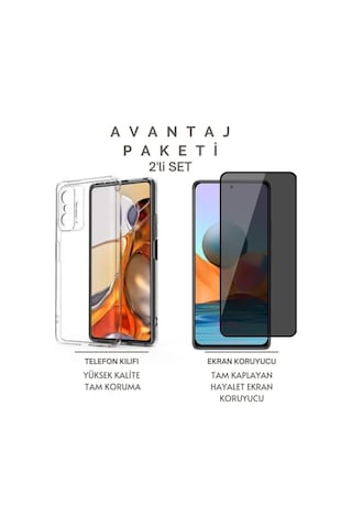 Xiaomi Mi 11t Pro Ile Uyumlu Kılıf Silikon Telefon Kılıfı+tam Kaplayan Hayalet Ekran Koruyucu Cam Col182020-şeffaf