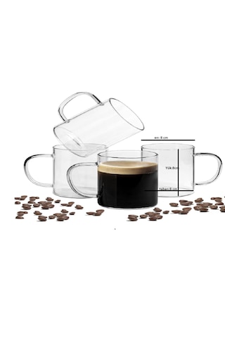 6'lı Borosilikat Kupa Nescafe,latte,filtre Kahve,süt,bitki Çayı