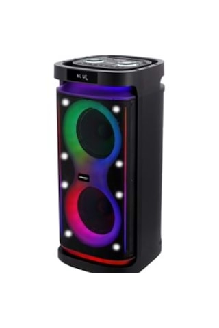 Ceremony Audio Cm-208 Taşınabilir Bluetooth Parti Hoparlör 2x8 Inç Woofer 400watt Tws Disco Lights