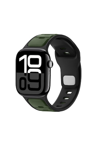 Apple Uyumlu Watch 42mm 44mm 45mm S10 46mm Ultra 49mm Çift Renkli Spor Silikon Kordon Nefes Alabilir