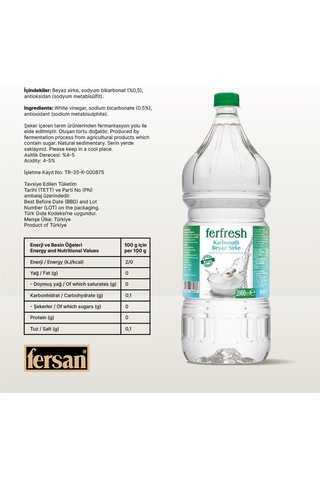 Ferfresh Beyaz Sirke 2 Lt Pet Karbonatlı