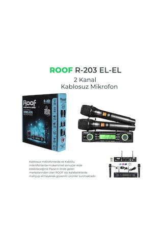 Roof R-203 Ee 2 El Uhf Kablosuz Telsiz Mikrofon