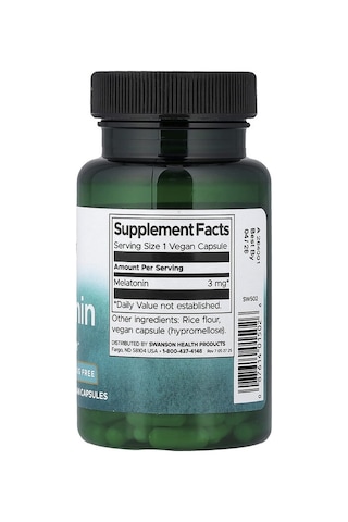 Takviye Swanson Vitamins, Melatonin, 3 Mg, 120 Vegan Capsules