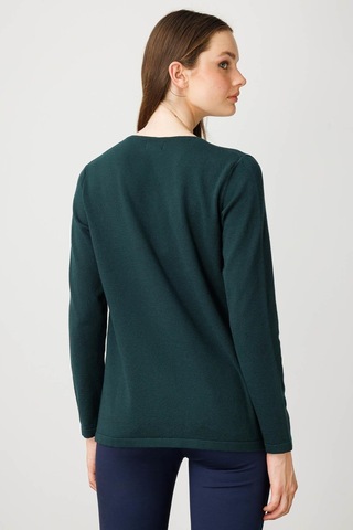 Kadın Sıfır Yaka Dantel Çiçek İşlemeli Ligralı Bluz Yeşil Yeşil