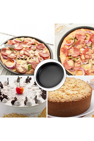 Yuvarlak Karbon Çelik Pizza Tavası Yapışmaz Pişirme İçin, Pizza Ve Kek İçin Mükemmel Çok Renkli