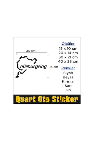 Nürburgring Sticker, Araba Sticker, Quarts Oto Sticker