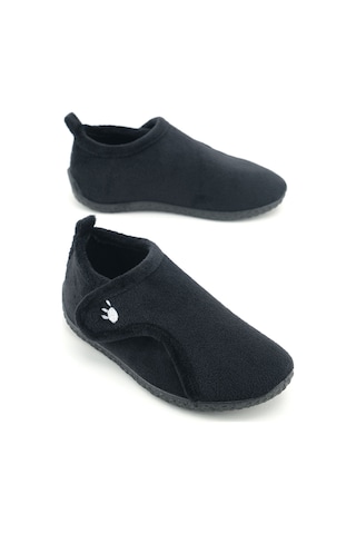 Gezer Kışlık Erkek Çocuk Rahat Taban Cırt Cırtlı Ayarlanabilir Ev Okul Kreş Panduf Ayakkabı Siyah