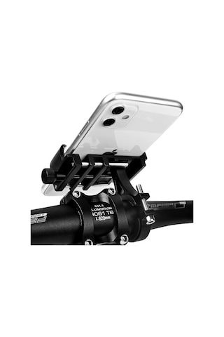 Valkyrie 072-s Bisiklet Motorsiklet Evrensel Cep Telefonu Tutucu Alüminyum Paslanmaz - Bütün Telefonlarla Uyumlu Siyah