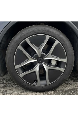 Tesla Model Y Juniper Premium İçin Uyumlu Jant Kapağı 4 Parça Mat Detay