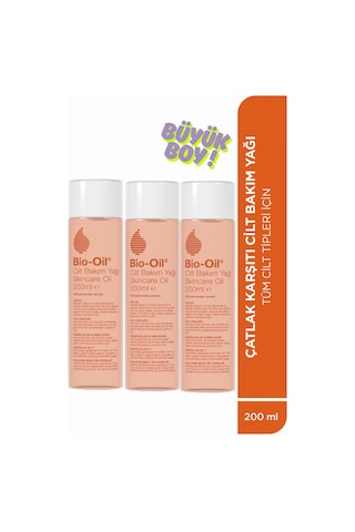 Bio-Oil Çatlak Karşıtı & Nemlendirici Cilt Bakım Yağı 200 ML x 3 Adet