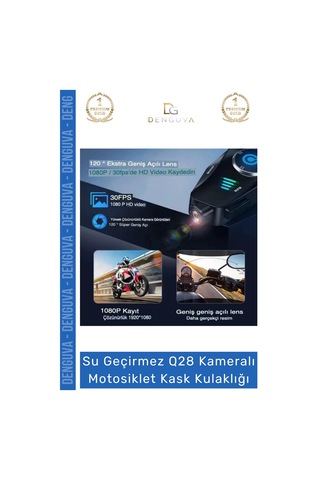Kaskkulaklığı Q28 Bluetooth 53 Hd 1080p Ipx6 Su Geçirmez Interkom Kameralı Motosiklet Kask Kulaklığ
