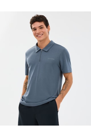 Skechers M Soft Touch Pique Polo Erkek Gri Polo Yaka Tshirt S2610086-3998