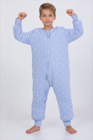 Erkek Çocuk Kalın Elyaf Dolgulu Premium Kalite 2.5 Tog Desenli Uyku Tulumu-mavi-beyaz Beyaz - Mavi