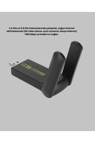 Dual Band Usb Wifi Adaptör 1200 Mbps Hız 31625865