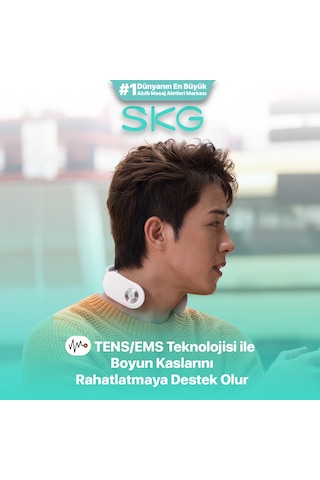 Skg 4098E Özel Isı Terapisi-Termoterapi Tens Ems Frekans Destekli Masaj Aleti, Kumandalı Beyaz