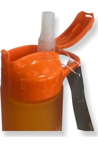 600ml Unbeaten Tritan Pipetli Matara - Turuncu Beyaz Plastik Diğer