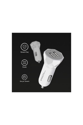 Ac-88 Araç Içi Çakmaklık Şarj Başlığı Çift Usb 2,4 Amper