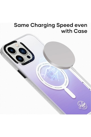 Rock Apple Uyumlu iPhone 14 Plus Amber Serisi Magsafe Kılıf Mor Mor