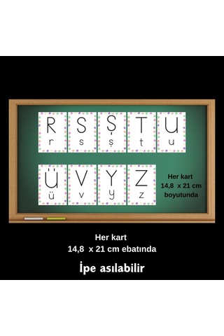 İlkokul Alfabe Kartları 02 Asılabilir