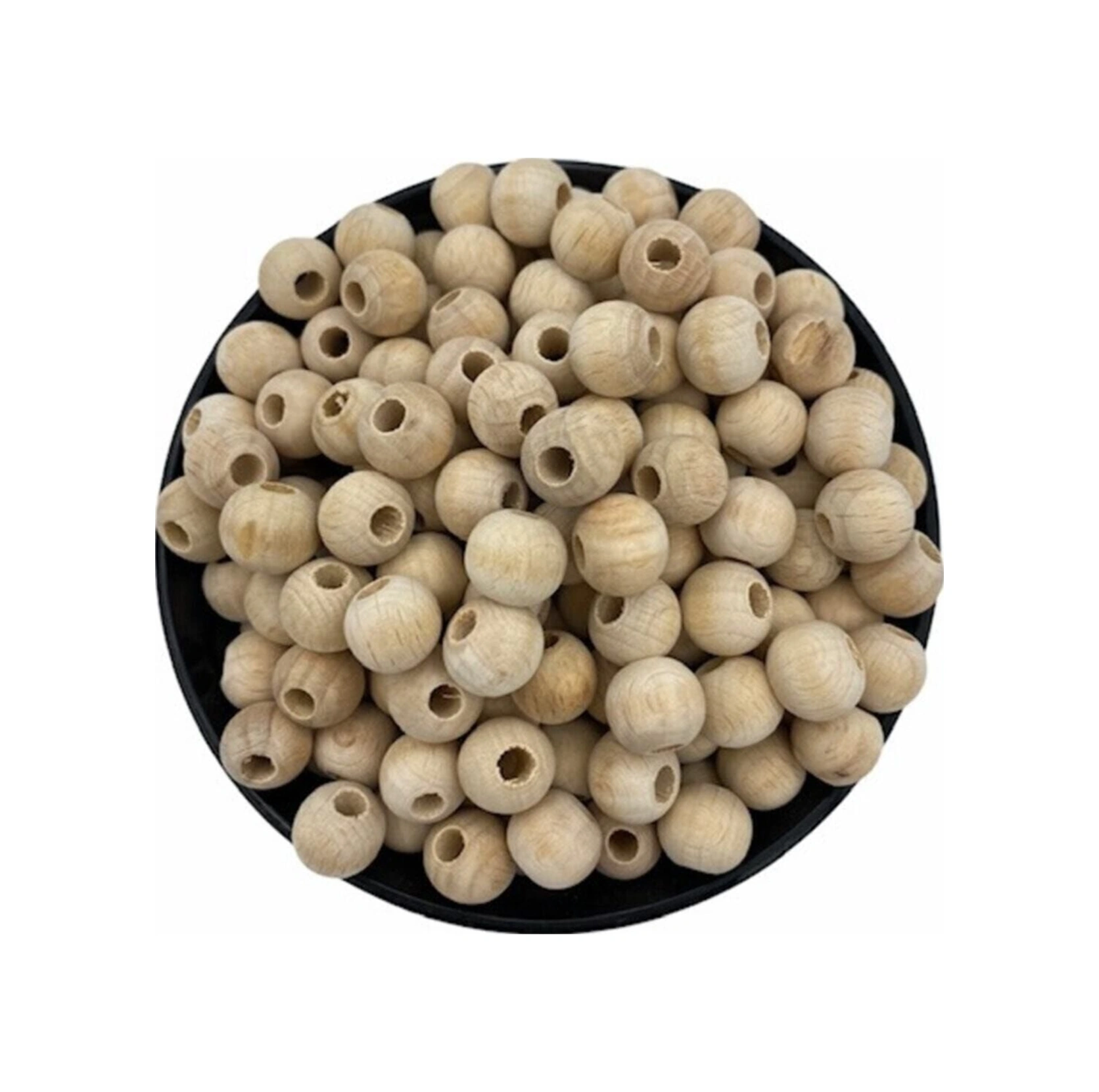 12mm Ham Ahşap Tahta Boncuk 50gr,