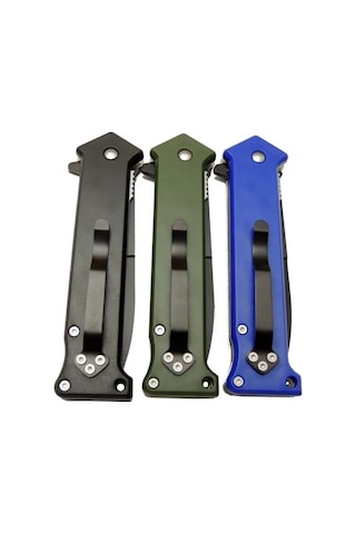 4352 Mavi Bas - Çek Kamp Çakı 20cm- Otomatik, Kemerlikli