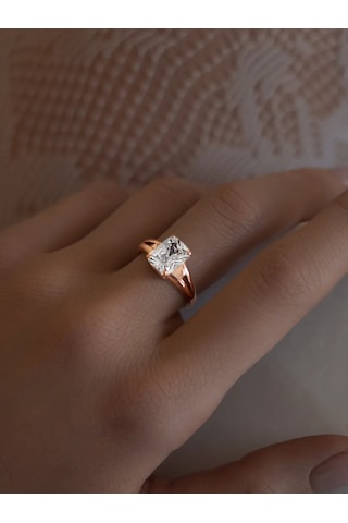 Asj Taşlı Altın Nişan Yüzüğü Gümüş 925 344375388 Beyaz