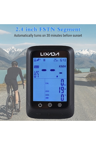 Bisiklet Bilgisayarı Gps Kablosuz Su Geçirmez Ant+ Sensörü Ve Bt 2.3 İnç Yükseklik Gradyan Kalp Atış Hızı Uyumlu Strava App Bisiklet Bilgisayarı Siyah