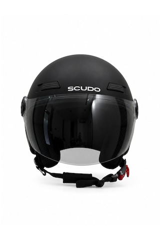 Scudo C1 Open Face Çene Açık Motosiklet Kaskı Ece 22.06 Sertifikalı Mat Siyah