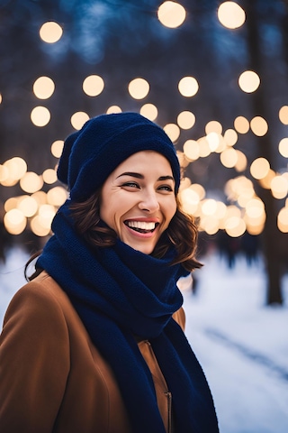 Kadın Polar Atkı Yumuşak Puffy Sıcak Tutan Kadın Lacivert Atkı Lacivert