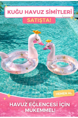 Havuz Deniz Yüzme Simiti Pembe Kuğu