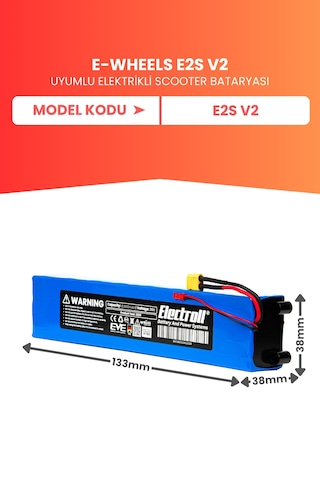 E-wheels E2s V2 Uyumlu Batarya Yüksek Kapasite 36v 8000mah Pil