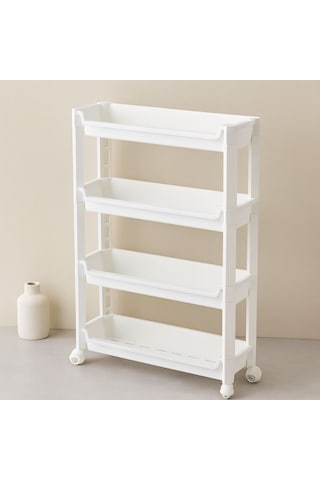 4 Katlı Tekerlekli Sepet Organizer Raf 465x145x670mm Çok Renkli