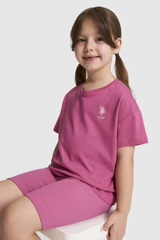 U.S. Polo Assn. Kız Çocuk Fuşya Tişört Basic 50325609-vr023 Fusya