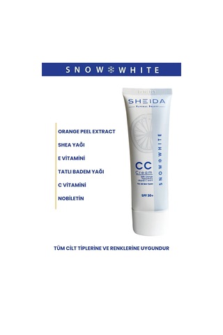 Sheida Snow White CC Krem SPF30+ 50 ML
